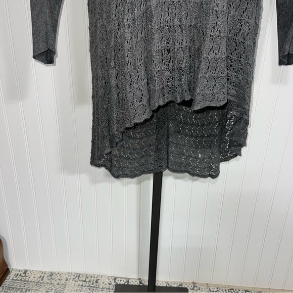Grace & Lace Gray Asymmetrical Tunic sweater Top - Picture 3 of 7